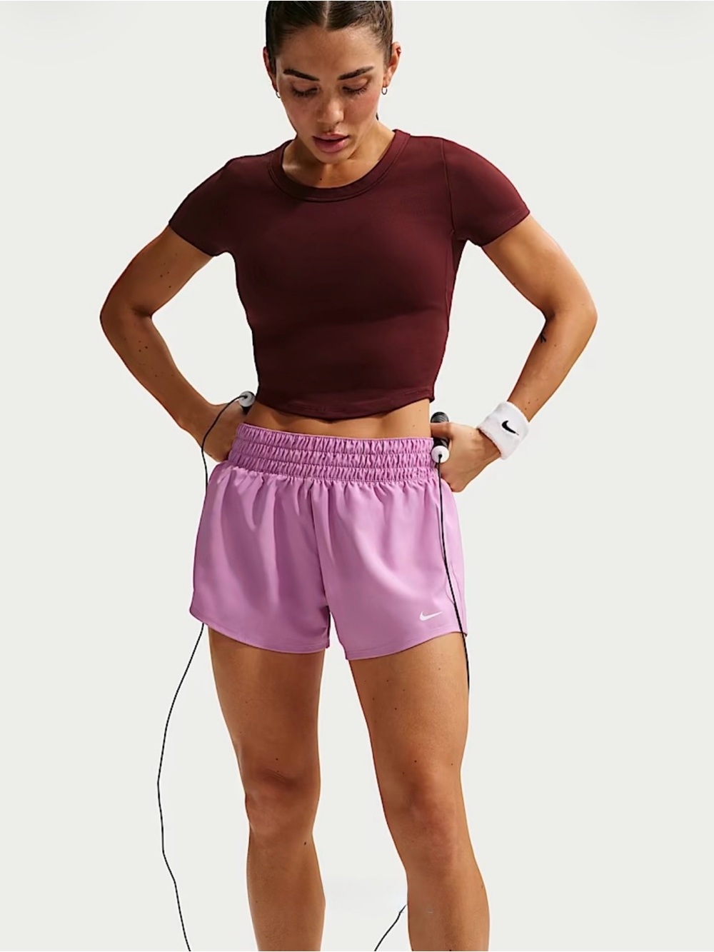 NWT Nike One Women's Dri-FIT Mid-Rise 3" Brief-Lined Shorts Size S (4-6) - Picture 4 of 7